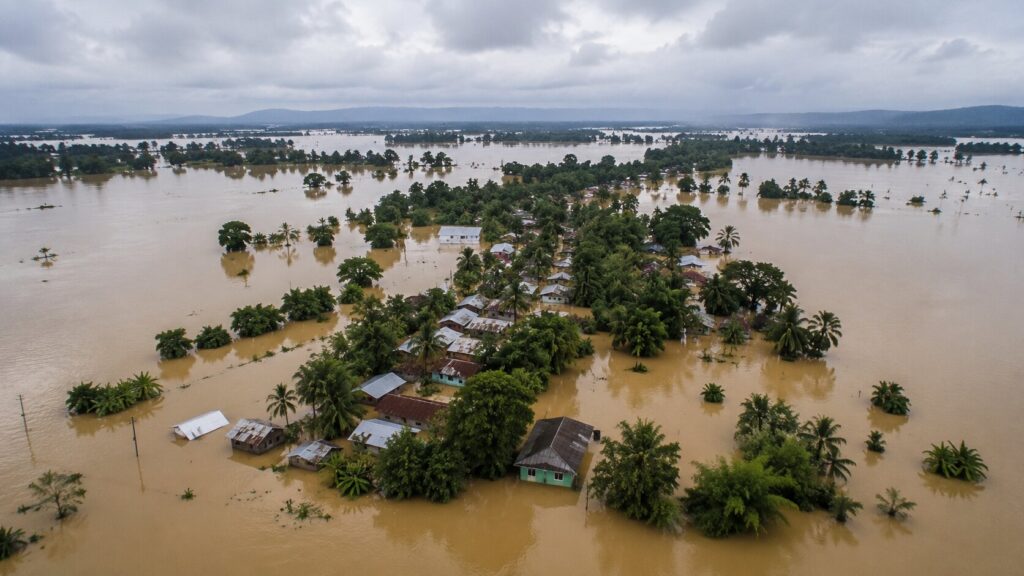 Aerial View of Assam Floods- AI